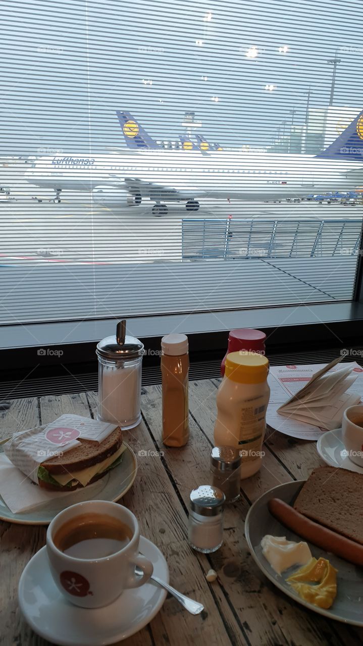 Breakfast at the airport