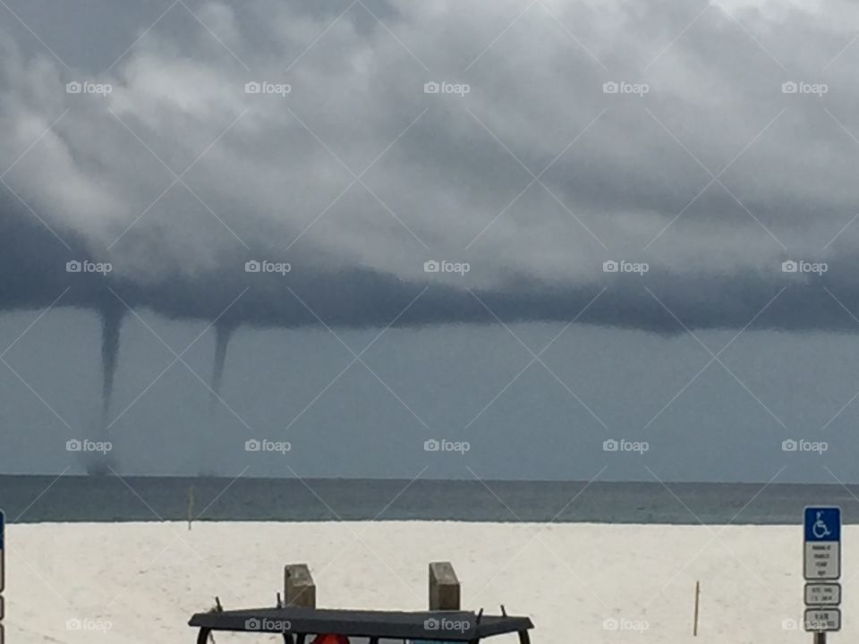 Water spout above the ocean
