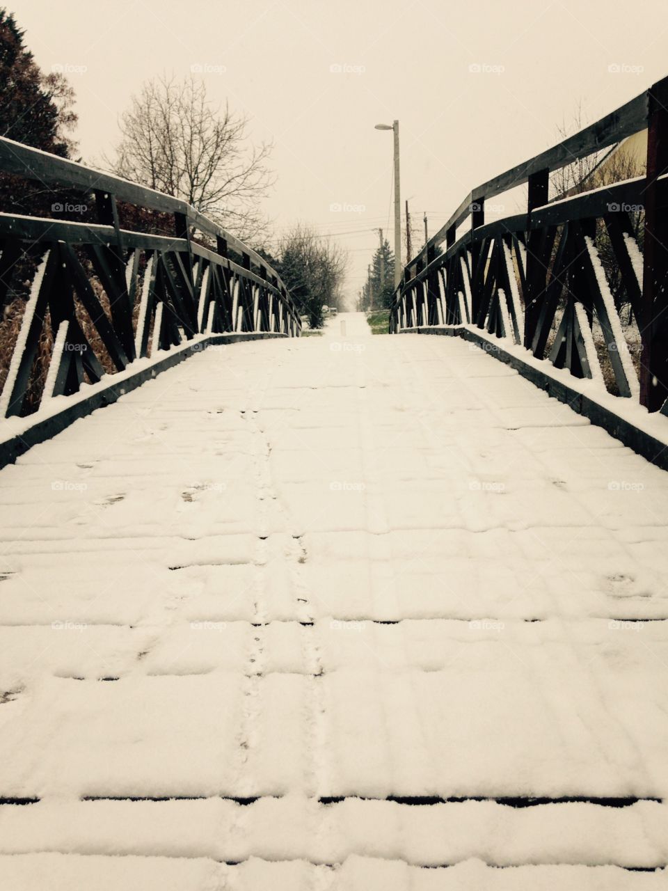 Snowy bridge 