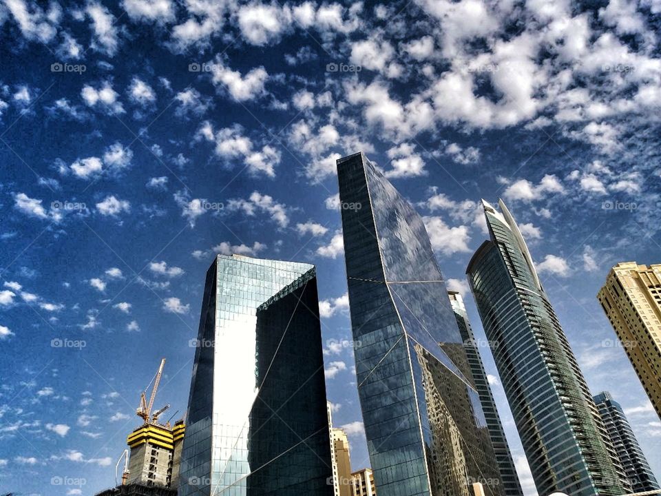 skyscrapers,  sky, clouds