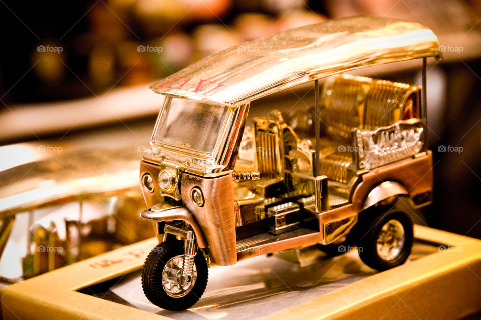 Golden taxi toy