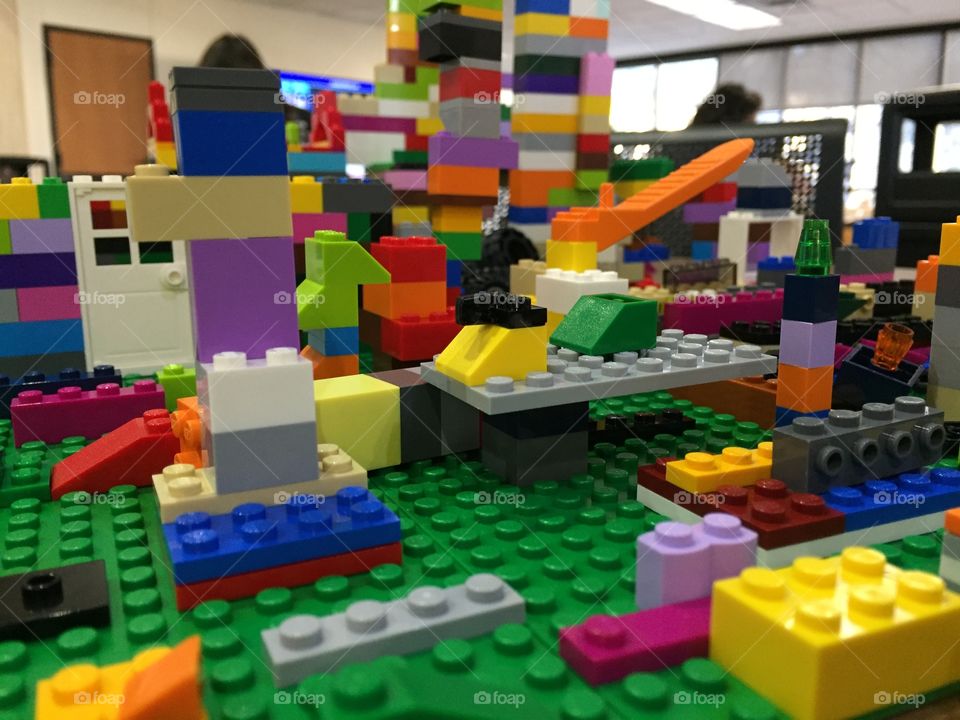 Lego table in the university library.