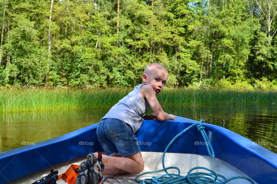 Boy in a boat