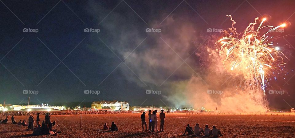 fireworks on Deauville beach