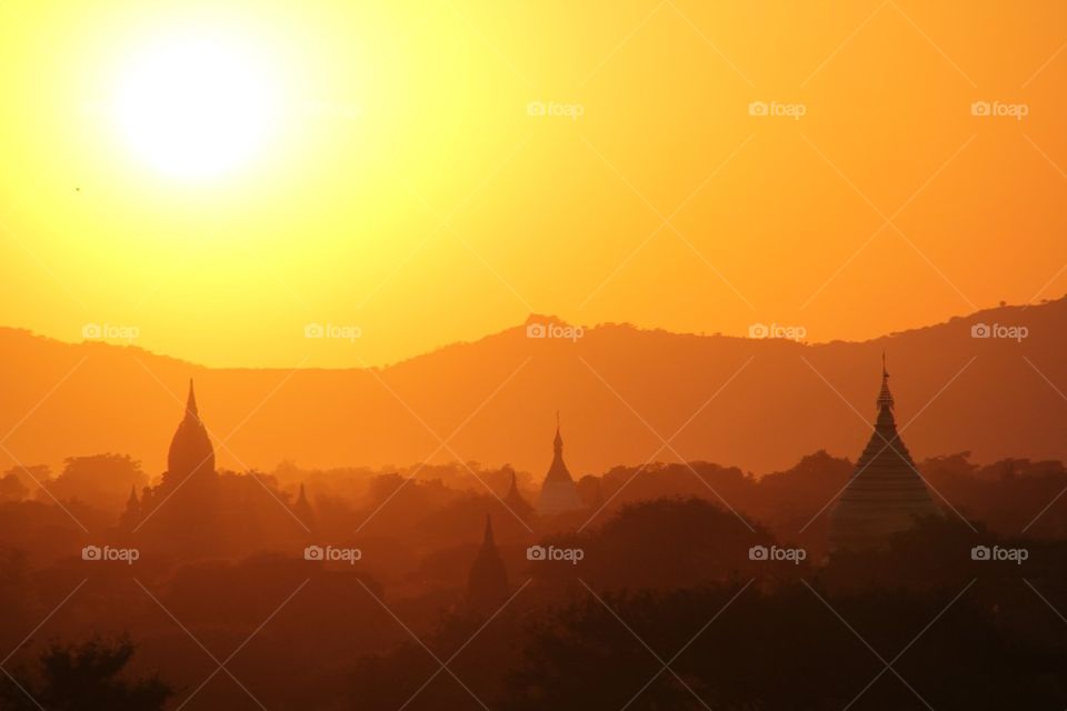 Sunset at bagan myanmar 