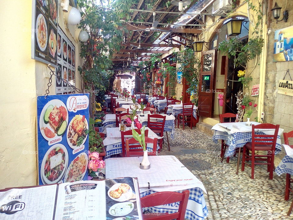 Tipical restaurant in Rhodes