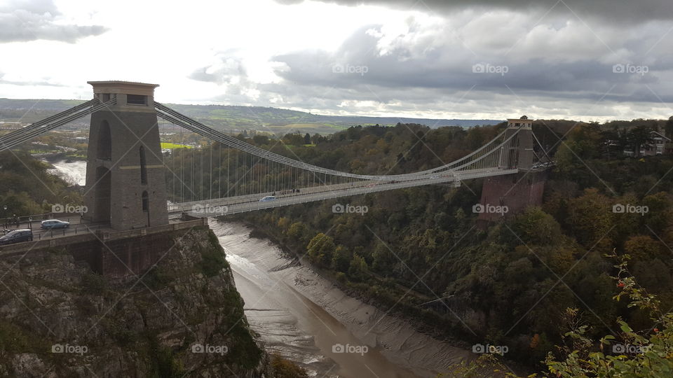 The Clifton Suspension Bridge over the River Avon on the outskirts of Bristol, UK
