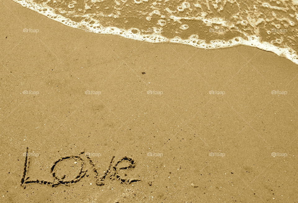 ocean love writing wave by refocusphoto