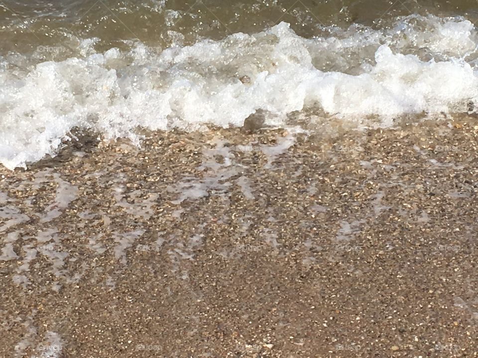 Ocean water waves on the beach.