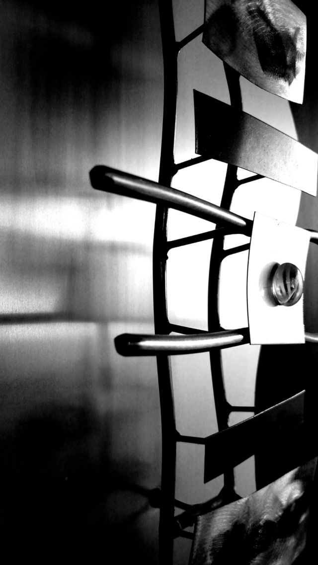 black and white abstract art inside