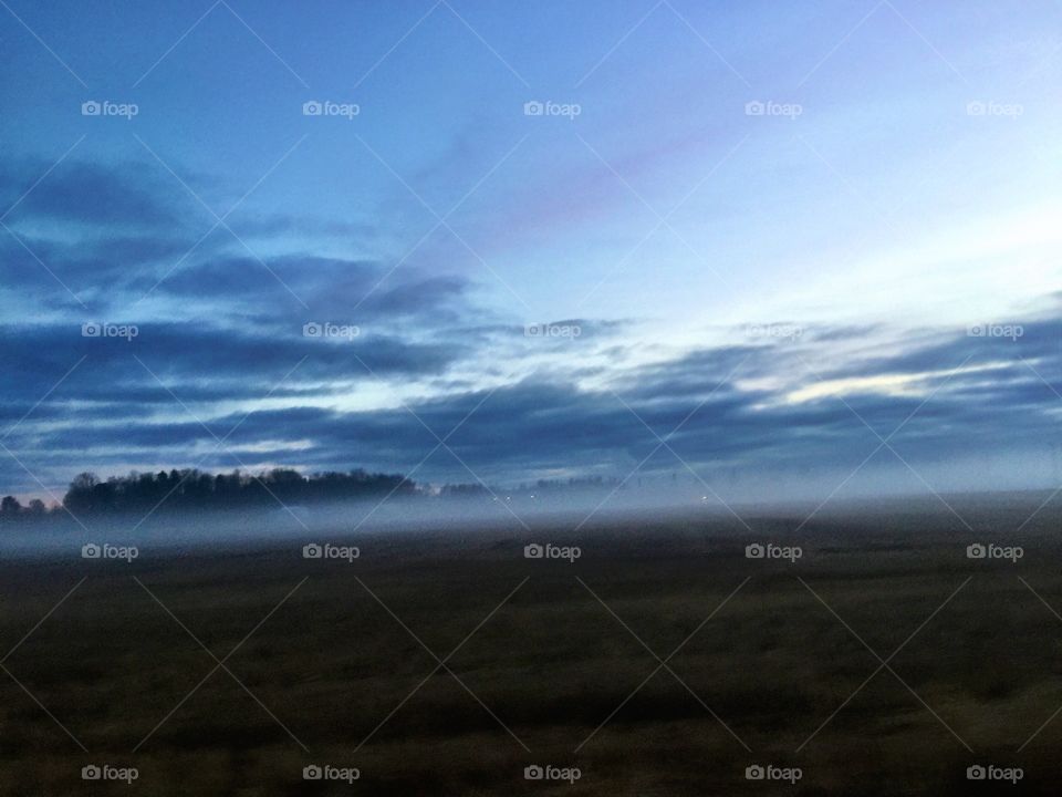 Open landscapes with fog