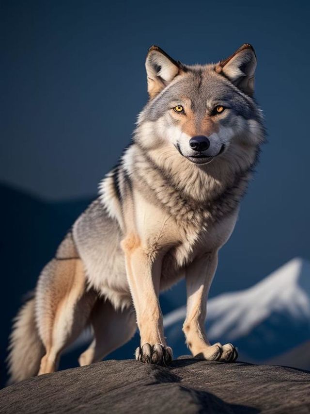 A wolf on the mountain