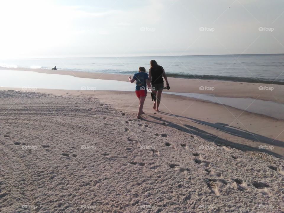Barefoot on the beach