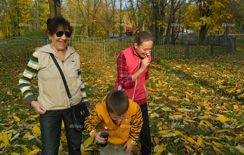 family in park