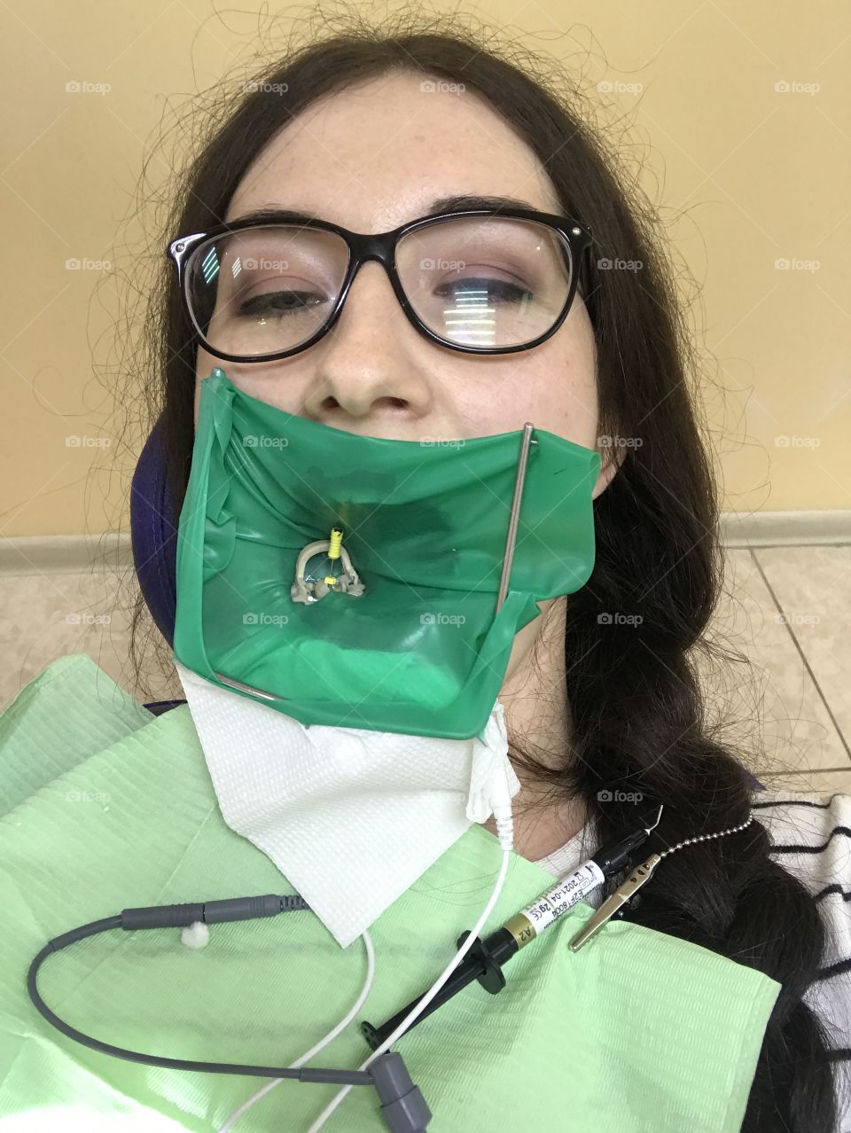Girl visit a dentist. Healthcare