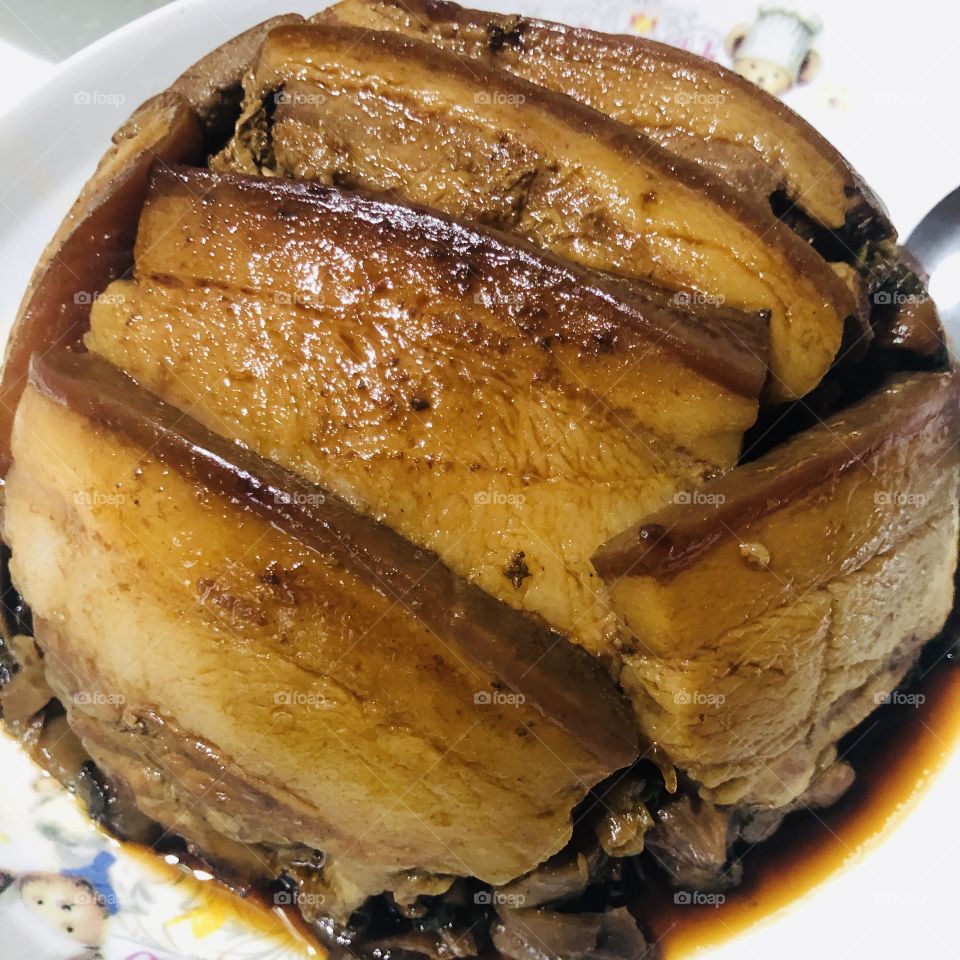 stew pork in soy sauce and spices