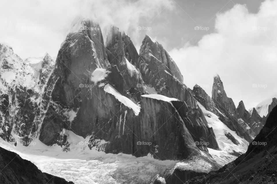 Winter nature - Cerro torre mountain near El Chalten.