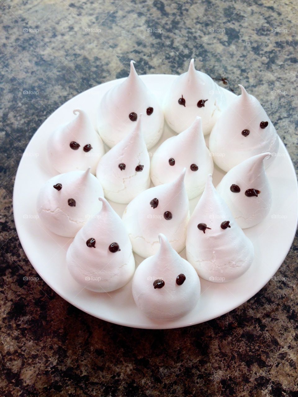 Ghost meringue cookies