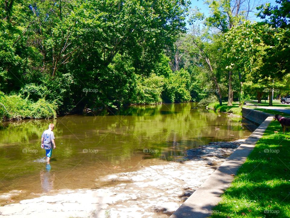 Playing in the water