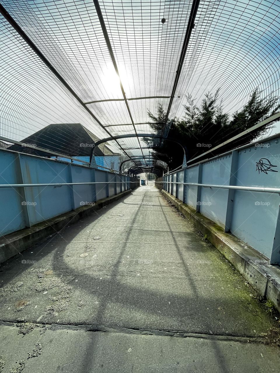 Urban landscape, interesting angle down a slope