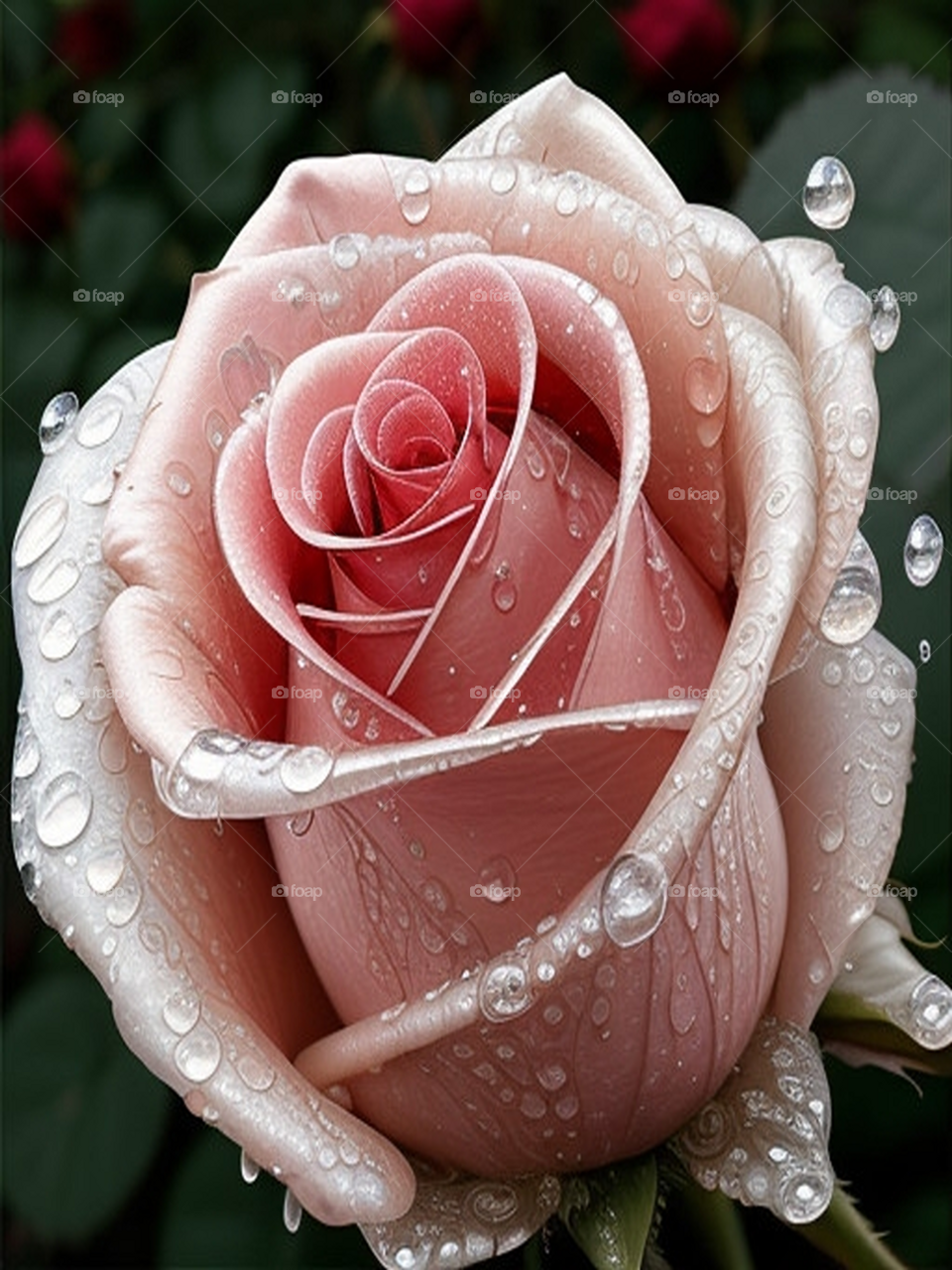 Dew drops over a beautiful rose