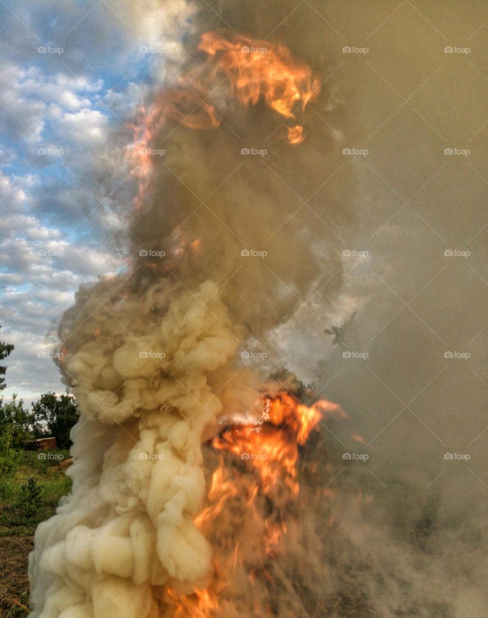 facial expression on fire