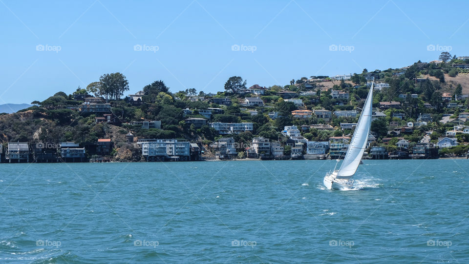 Boating in bay