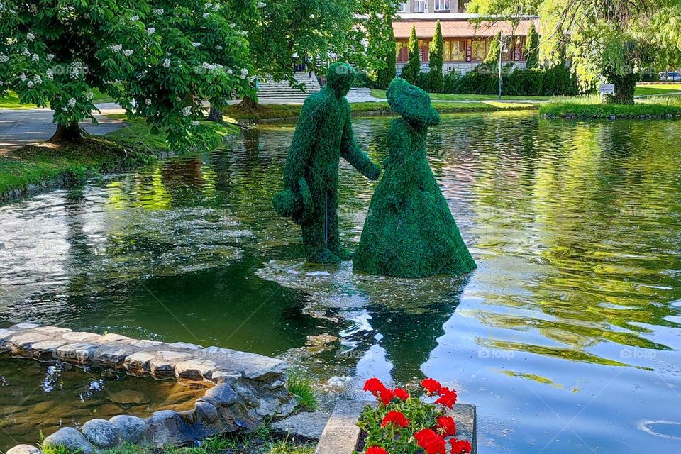 Impressive Lake Statue, Razlog, Bulgaria