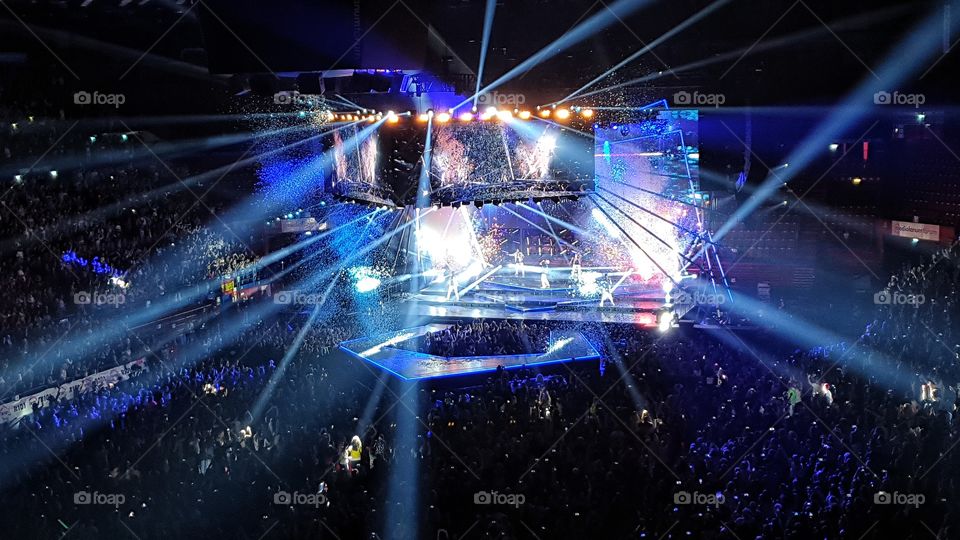 Backstreet Boys concert in Italy in 2019 with DNA World Tour. The Mediolanum Forum Assago in Milan.