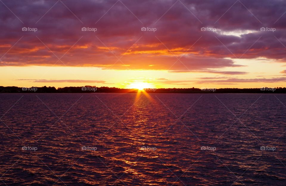 colorful sunset on a lake