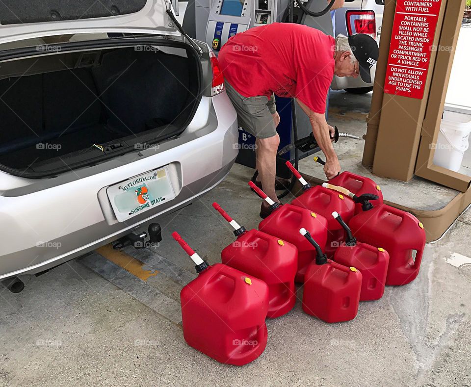 Hurricane prep. Gas for generators. Hurricane Ian Cat. 4.5-5.0.  Plus winds.