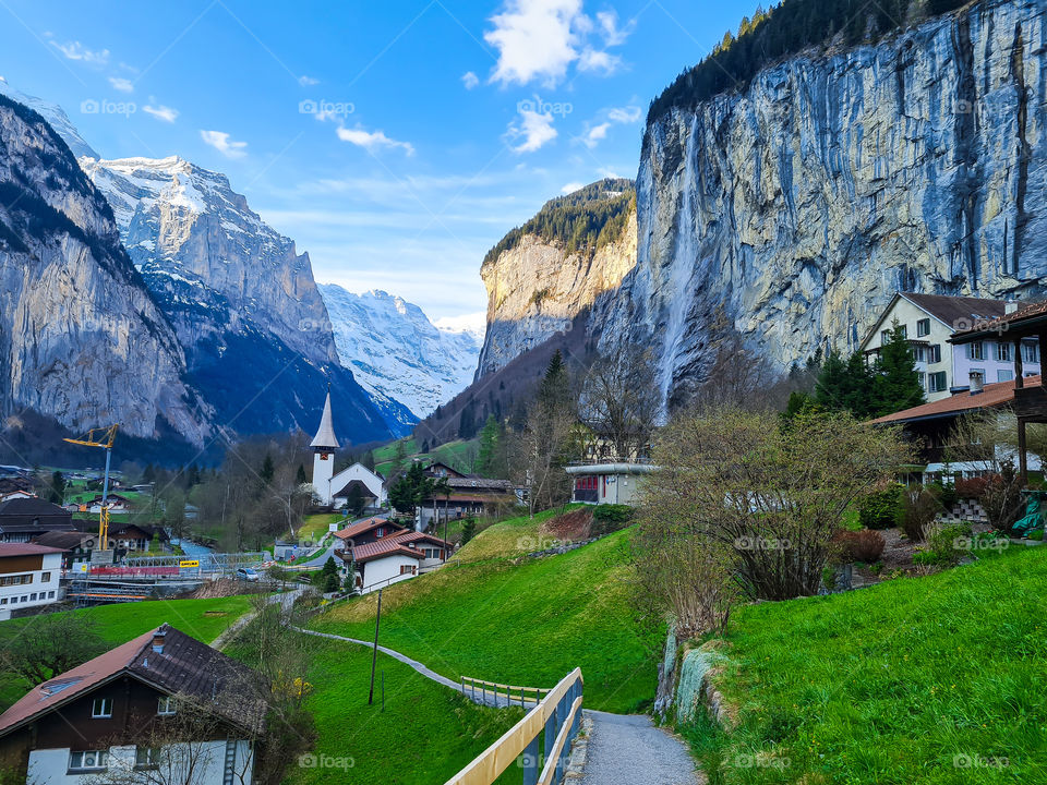 stunning mountain village in Switzerland