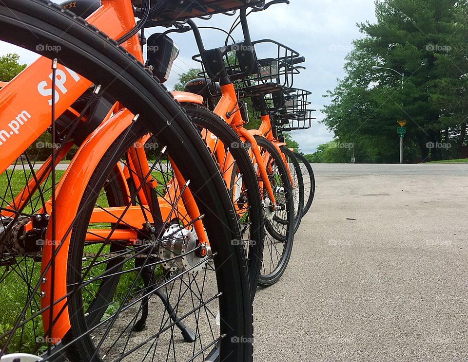 Bike share, orange, ride #Spin 