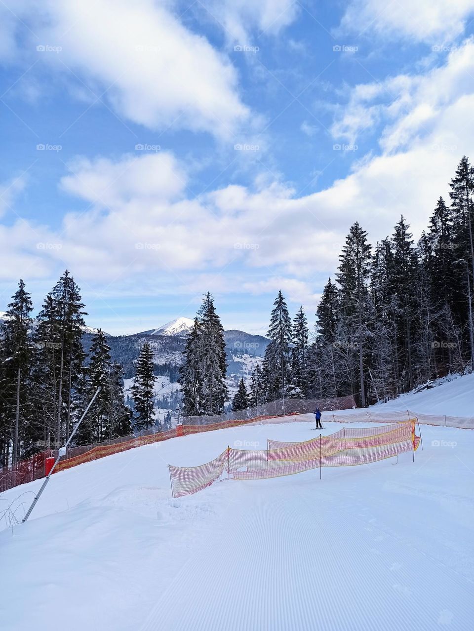 Vacation series: Mountains. 
Karpaty. Carpathian. Mountain in winter. Mountains in Ukrainian