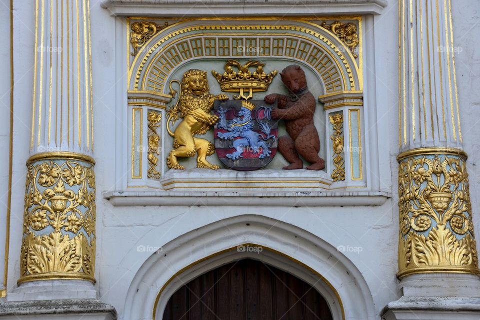 Detail of a building above the entrance