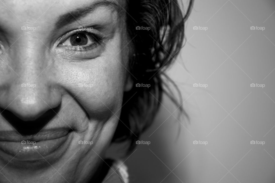 close up portrait of a smiling woman