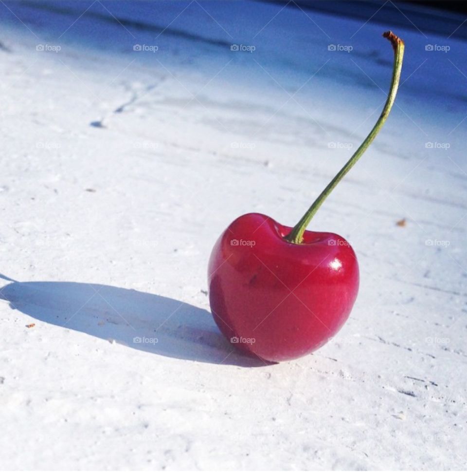 Cherry on white 