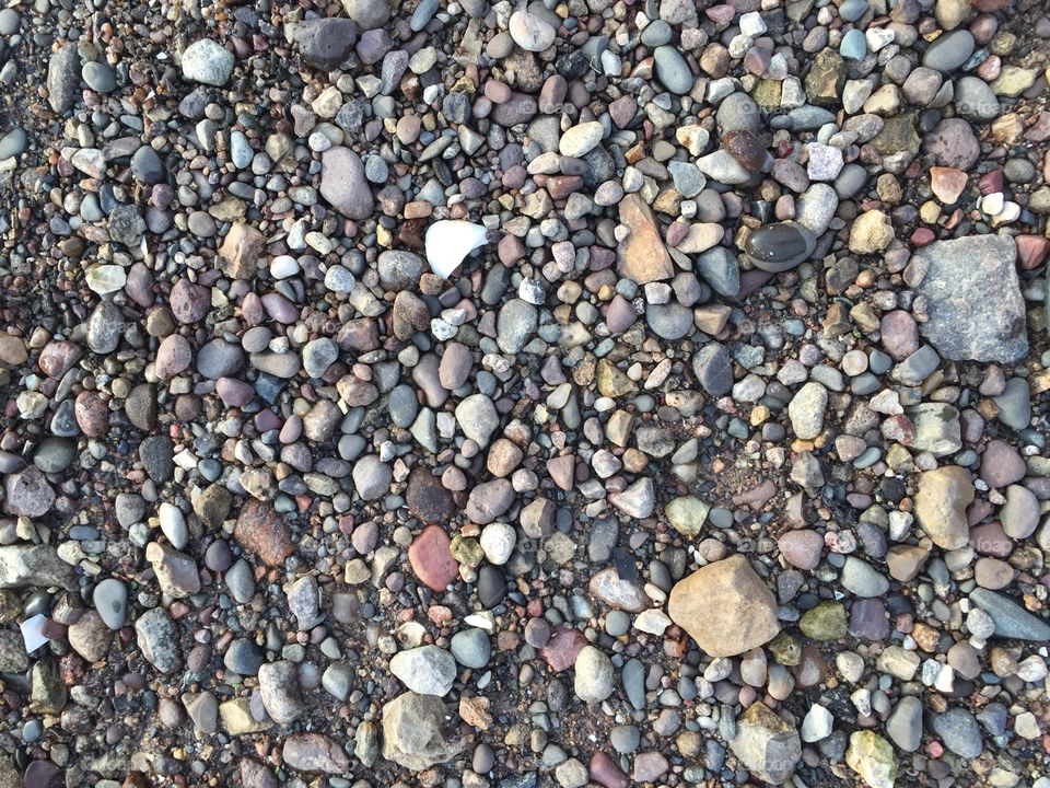 Colorful stones along Mississippi River 