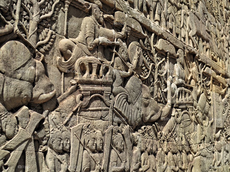 Carved story at Bayon temple 