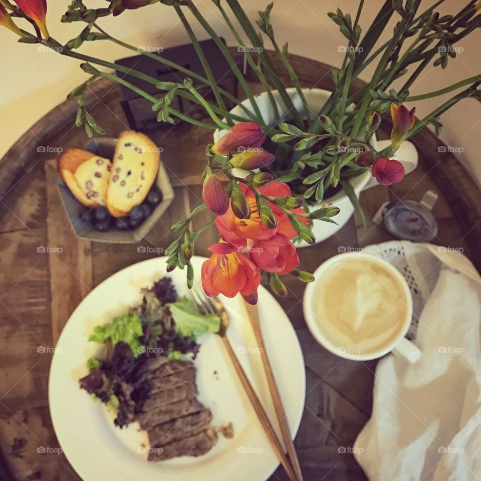 overlooking the table