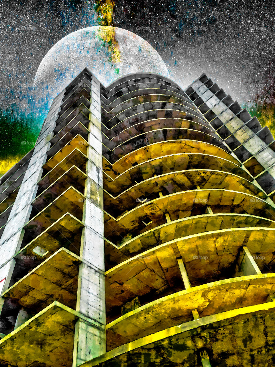 high building vs a moon