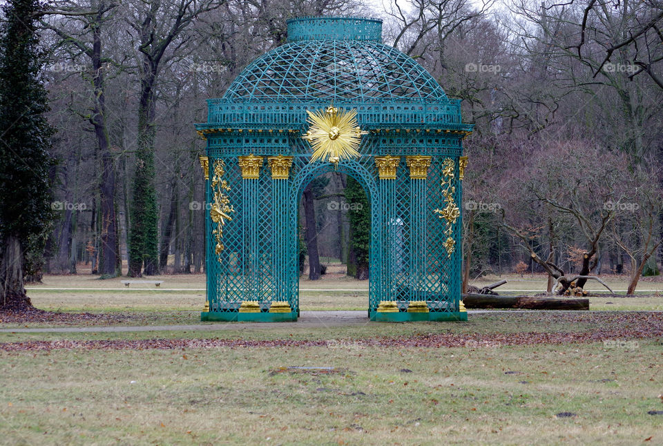 View of gazebo in park.