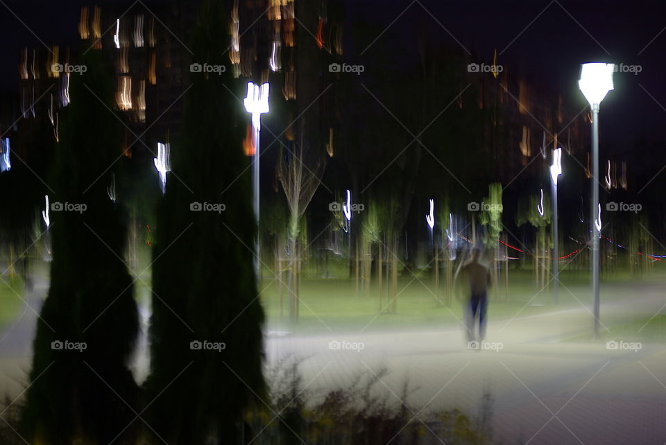 A Night Walk in the Empty Park
