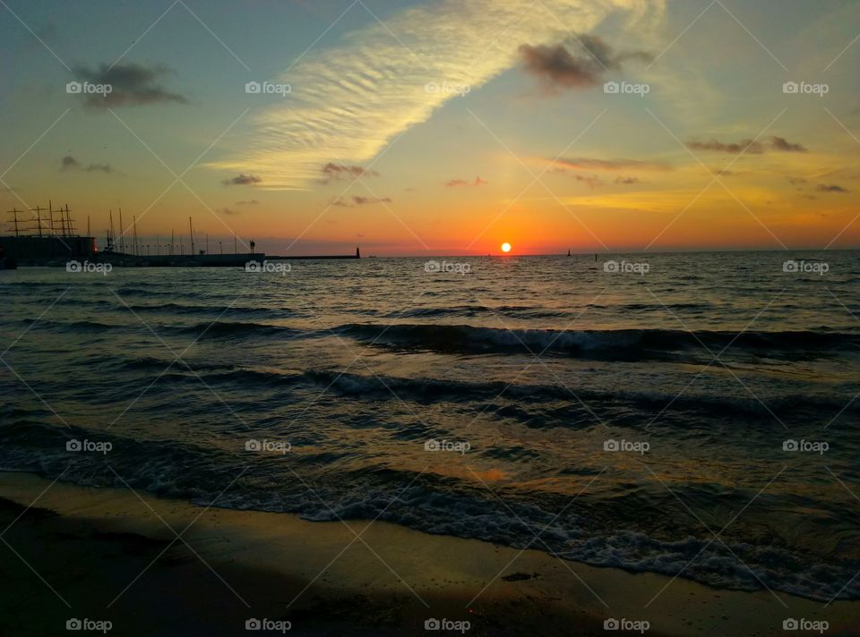 Sunset, Water, Dawn, Beach, Ocean