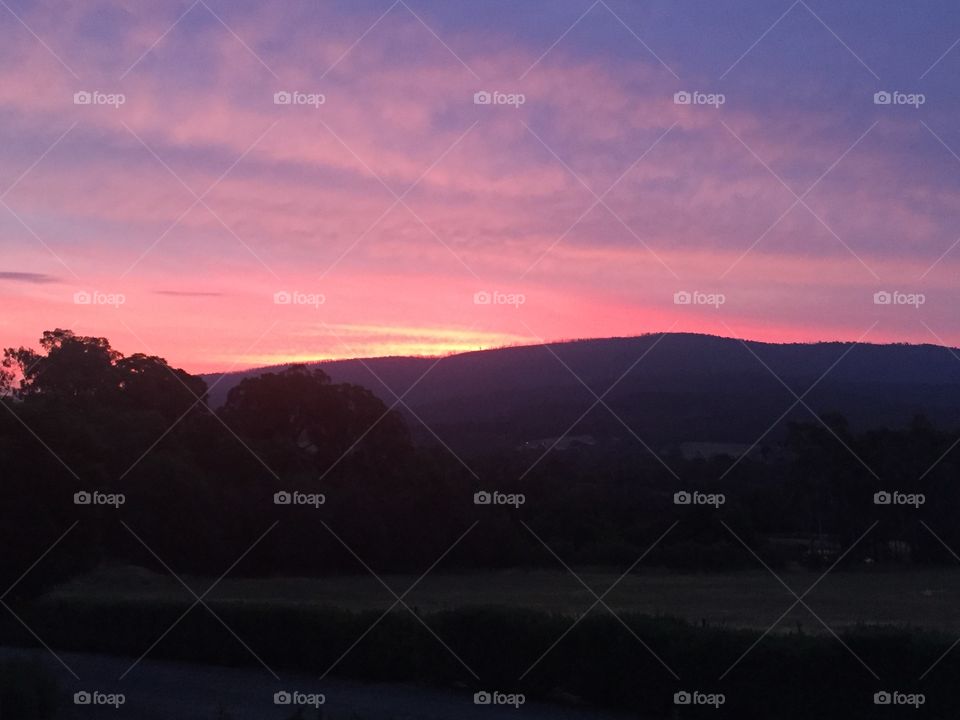 Glowing Sunset over the Yarra Ranges