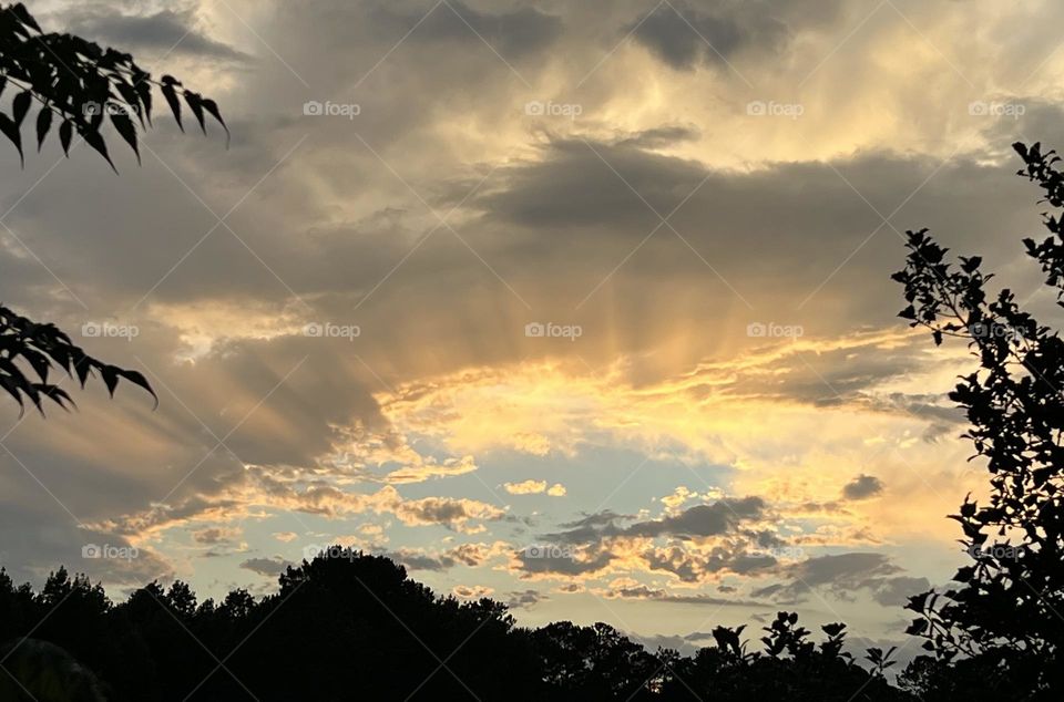 Sun rays shining through