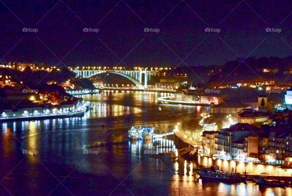 Porto at night time 