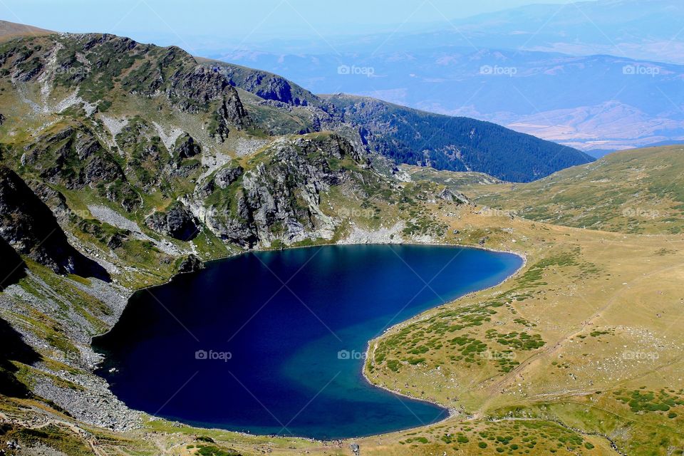 "The Kidney" lake, high view, Rila mountain, Bulgaria