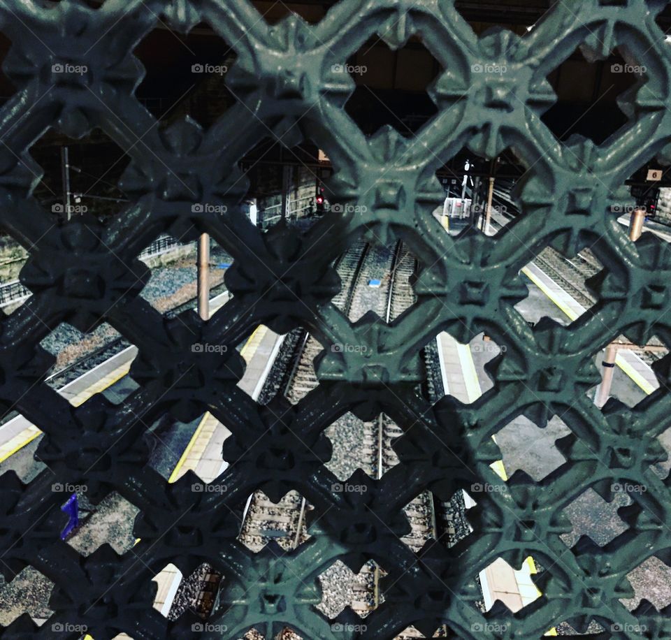 Through the railings!! 