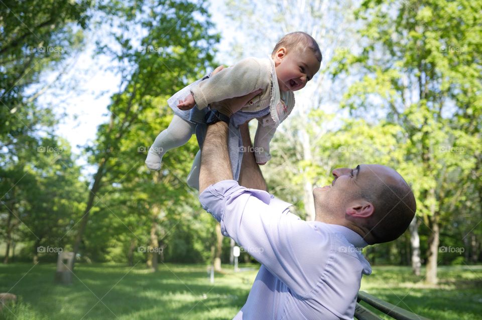 father and daughter having fun